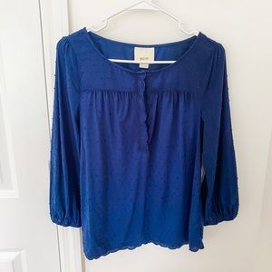 Anthropolgie Maeve navy shirt